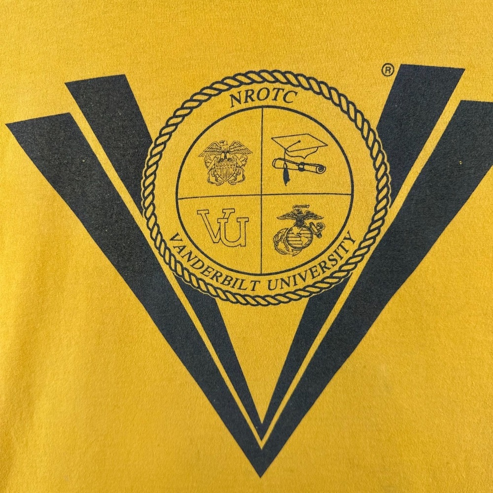 Vintage Vanderbilt University Shirt Mens Large Yellow Single Stitch 90s USA - Picture 8 of 16